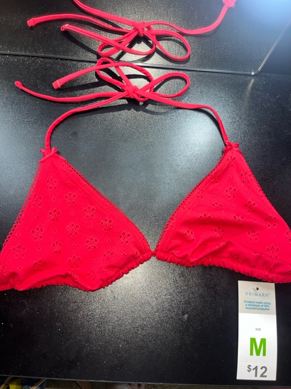 Primark Red Embroidered Triangle Top - Picture 5 of 6